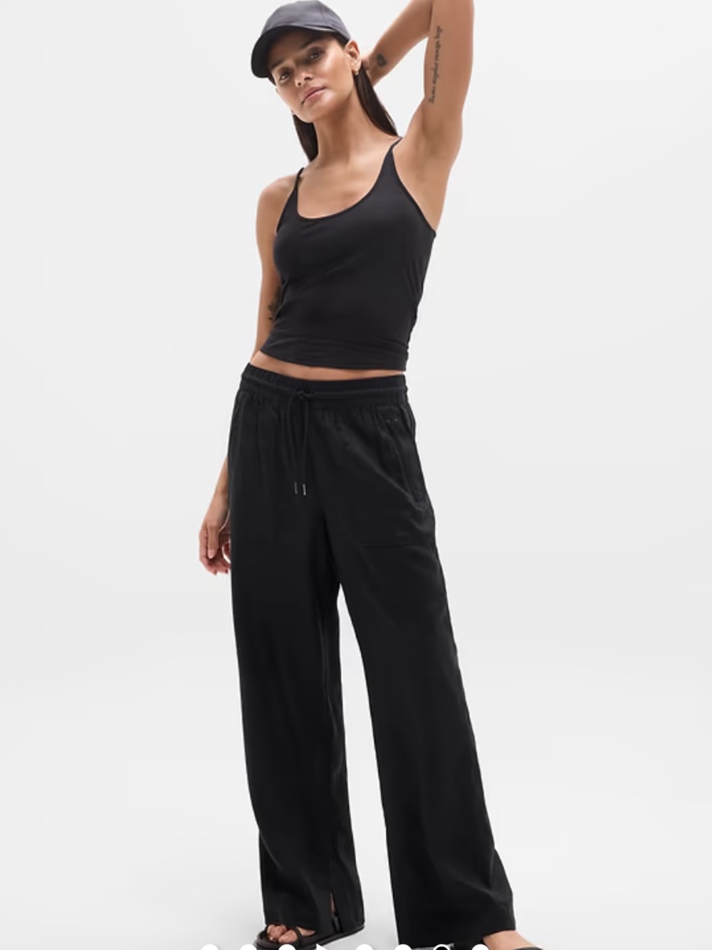 ATHLETA RETREAT LINEN HIGH RISE WIDE LEG PANT